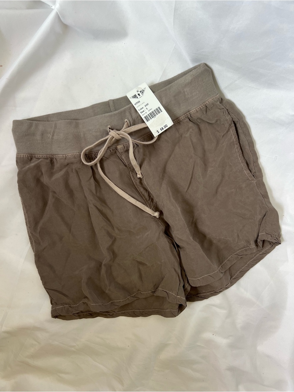 NWT Women’s HARD TAIL 100% Cupra Grey* Drawstring Shorts